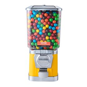 VEVOR 17"H Gumball Machine Vending Coin Bank Vintage Candy Dispenser PC Yellow